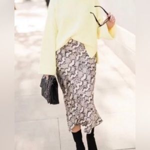 Rachel Zoe Snakeskin Midi Skirt